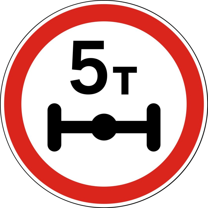 Дорожный знак 6т на ось