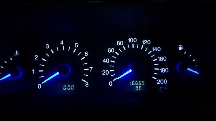 Синяя приборная панель ВАЗ 2114