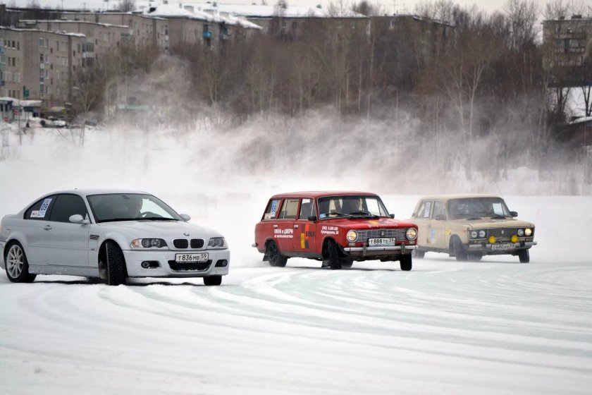 E34 BMW зимний дрифт