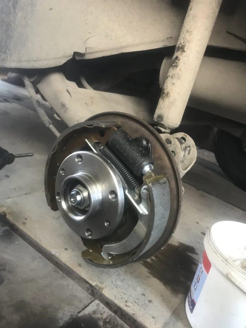 Боксер замена колодок ручника без снятия ступицы