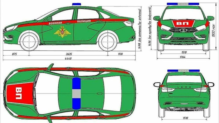 Лада Веста чертеж кузова