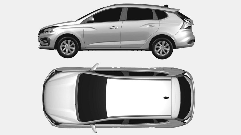 Лада веста универсал вид сверху