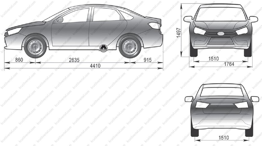 Колесная база Лада Веста седан