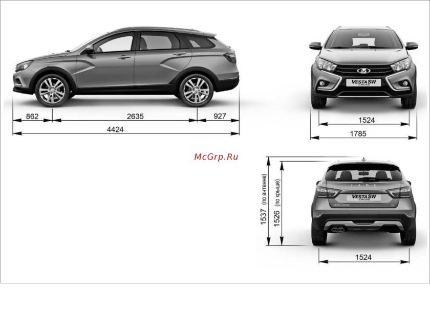 Размеры лада веста св кросс универсал
