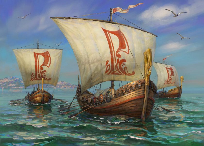 Корабль Ладья древней Руси