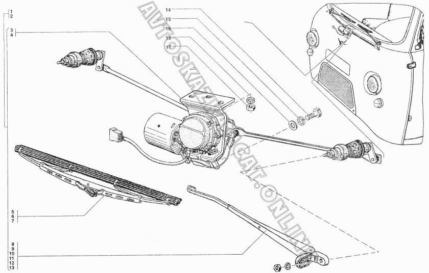 Привод дворников УАЗ 3303