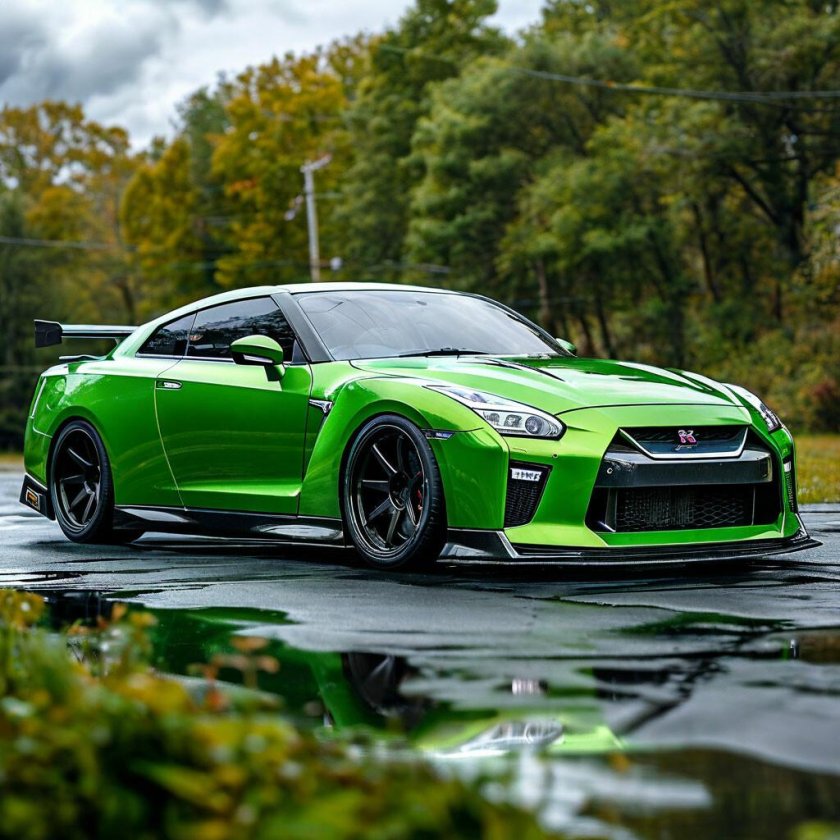 Nissan gtr r35 зеленый