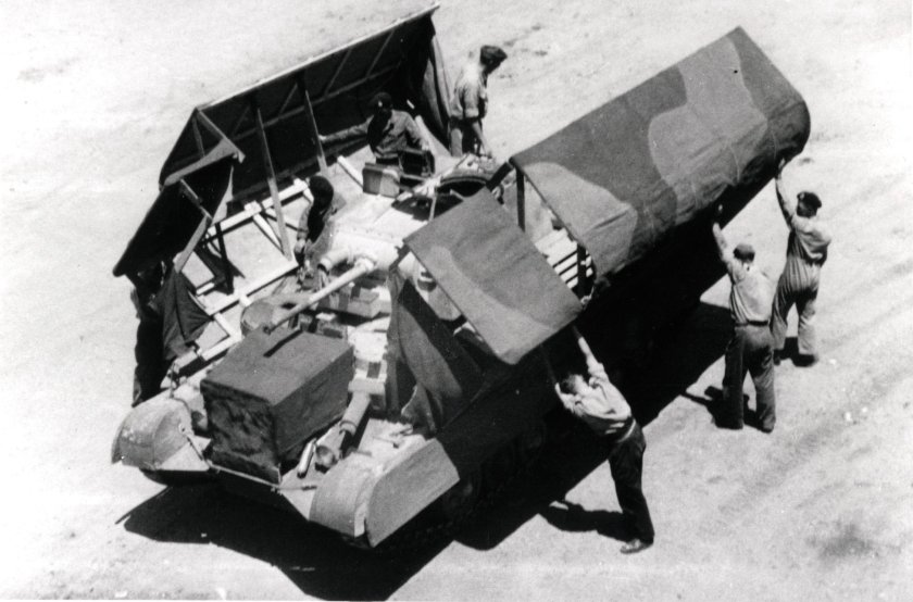 Маскировка танка под грузовик