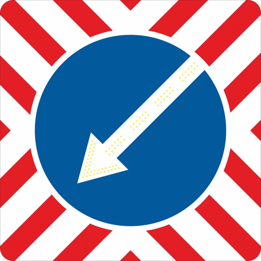 Дорожный знак объезд препятствия слева