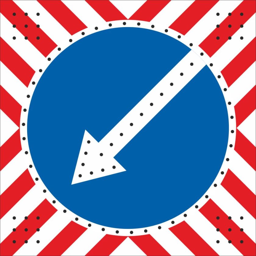 Дорожный знак 4.2.2 объезд препятствия слева