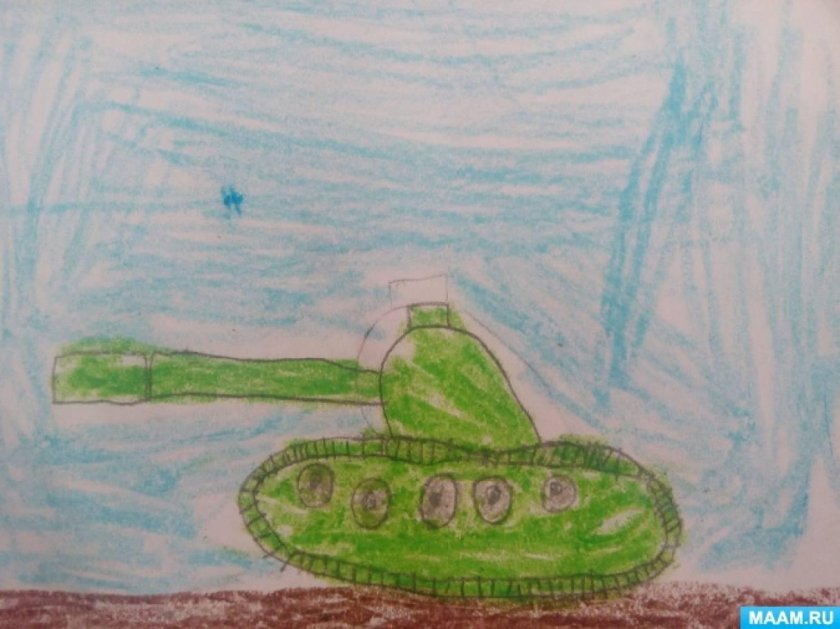 Рисование танк в детском саду