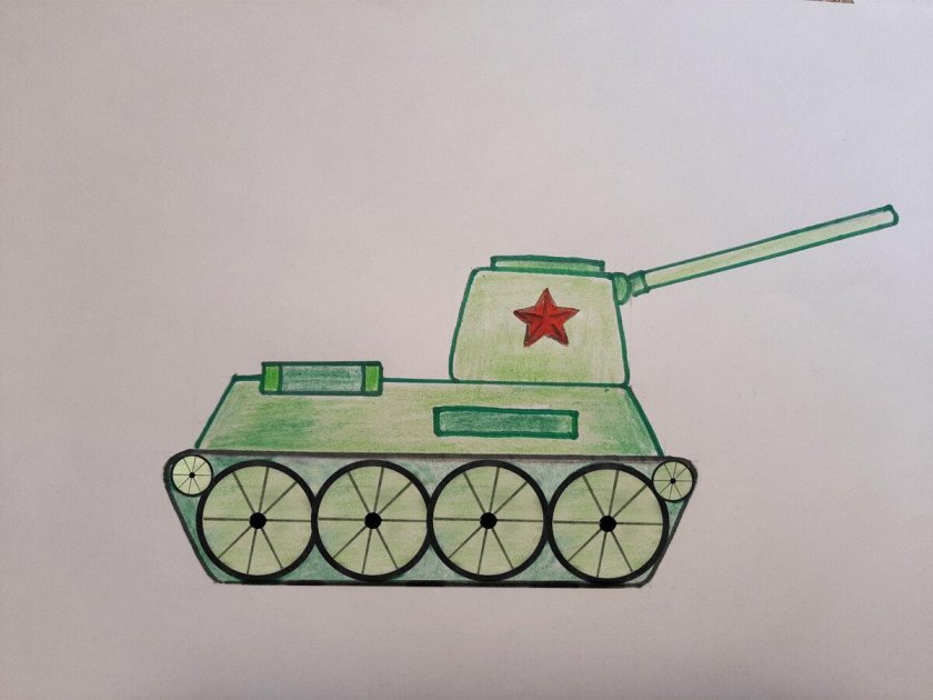 Танк рисунок детский