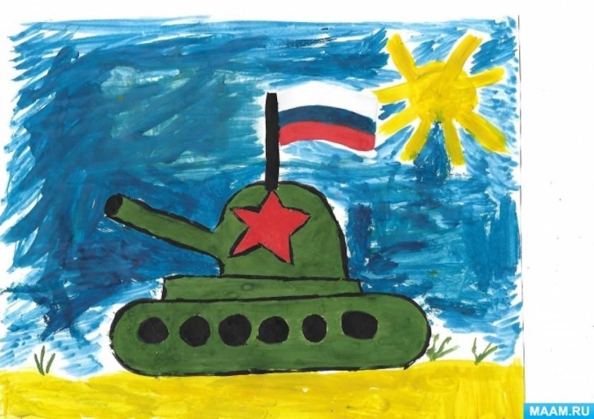 Рисование танка в старшей группе