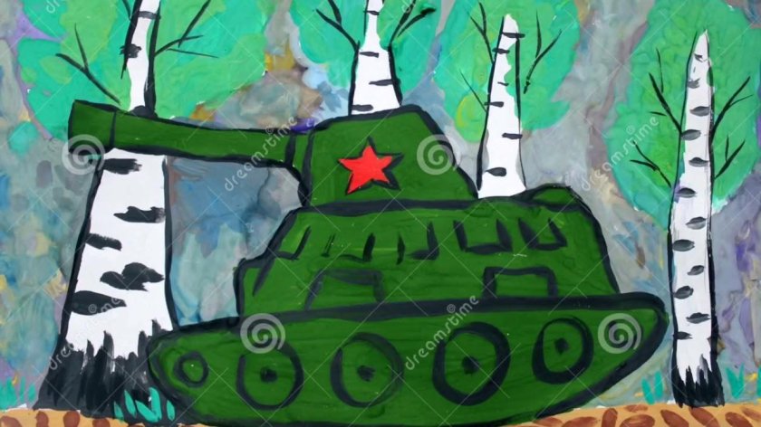 Танк рисунок детский