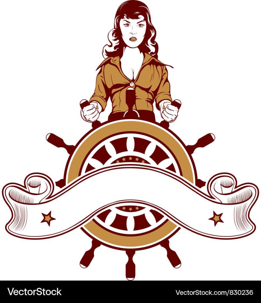 Женщина за штурвалом корабля