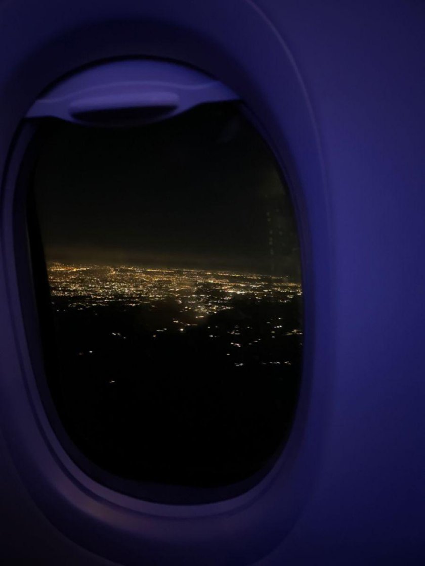 Вид из самолета ночью