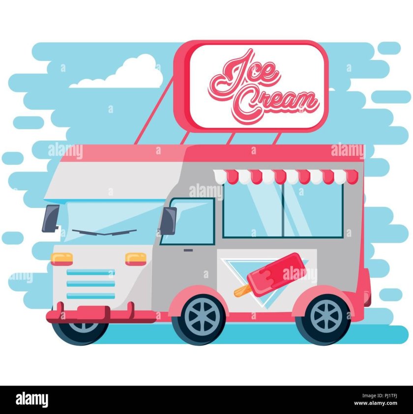Фургон с мороженым рисунок