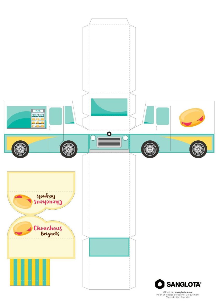 Чертеж развертки кабины фургона мороженое 3