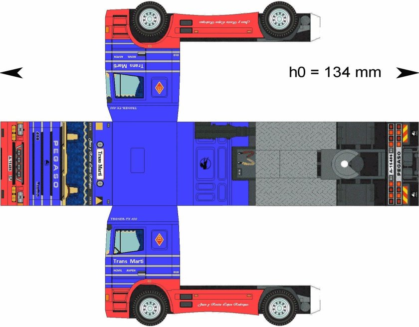 Бумажный грузовик развертка