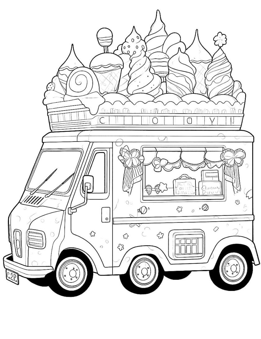 Мороженщик раскраска
