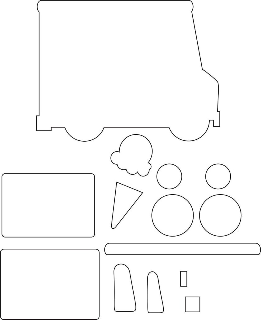 Шаблон машины для открытки