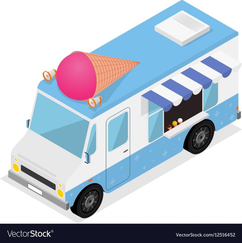 Фургон мороженого из картона