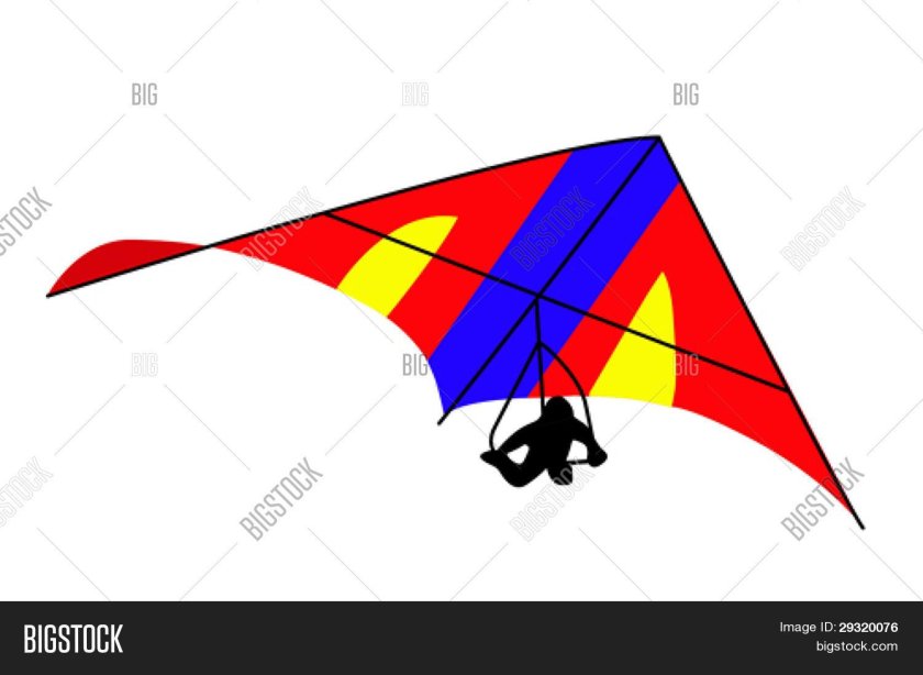 Дельтаплан на белом фоне