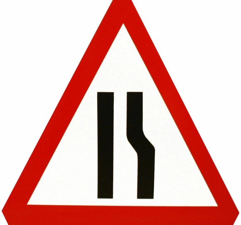 Знак 1.20.1 сужение дороги