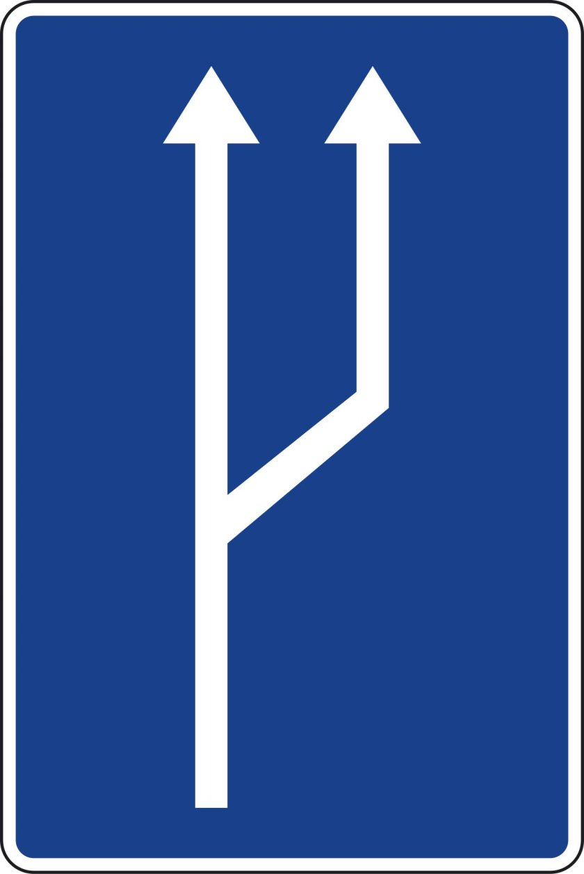 Знак движение по полосам