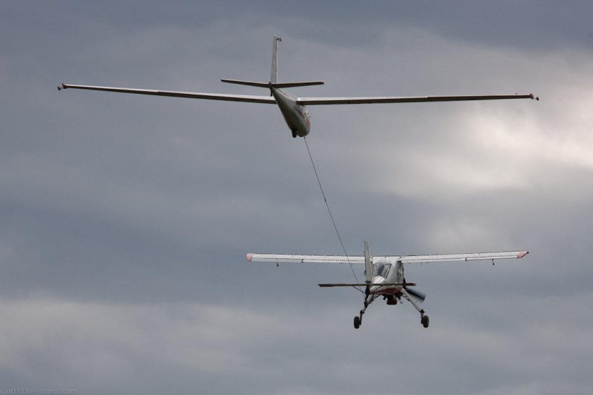 Планер на буксире