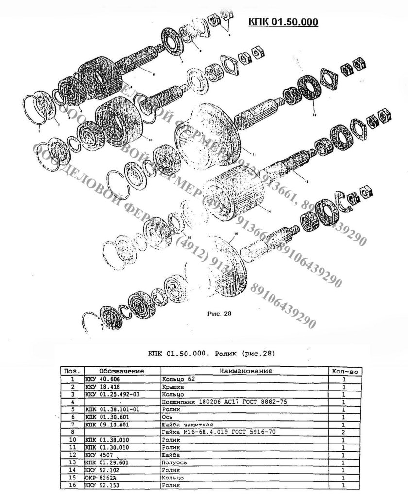 Какие подшипники ставятся на колеса картофельного комбайна КПК 2