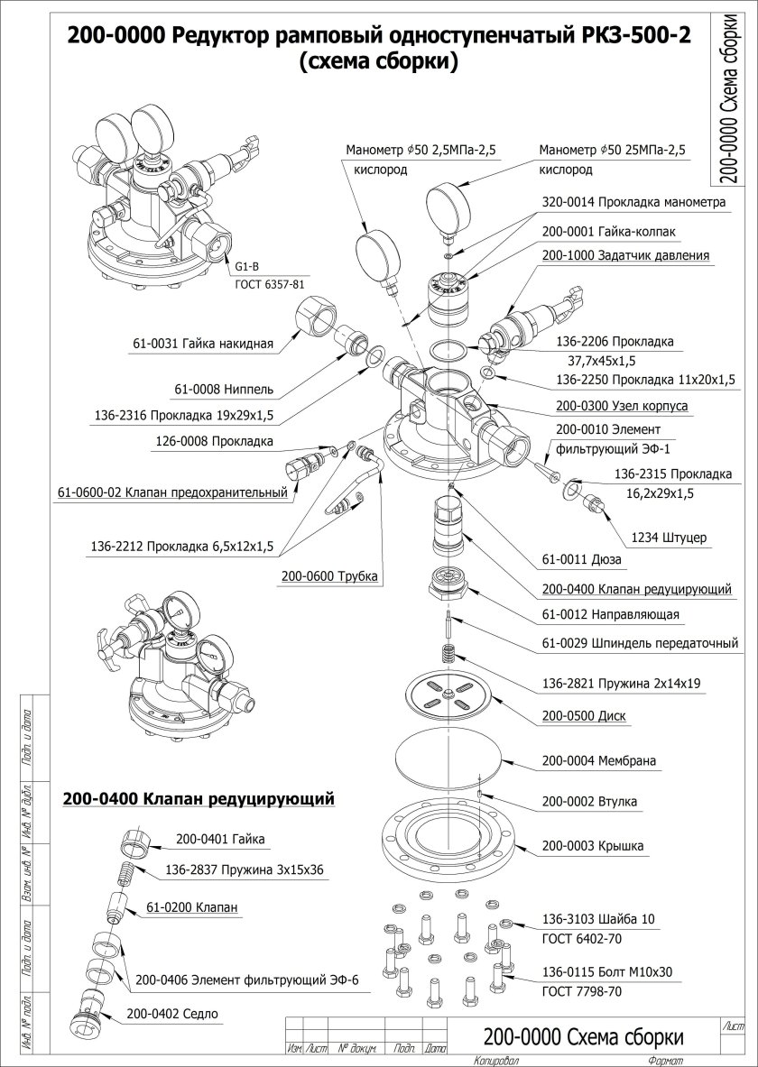 Редуктор кислородный РКЗ-500-2