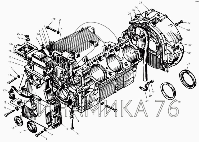 Блок цилиндров двигателя ЯМЗ 236