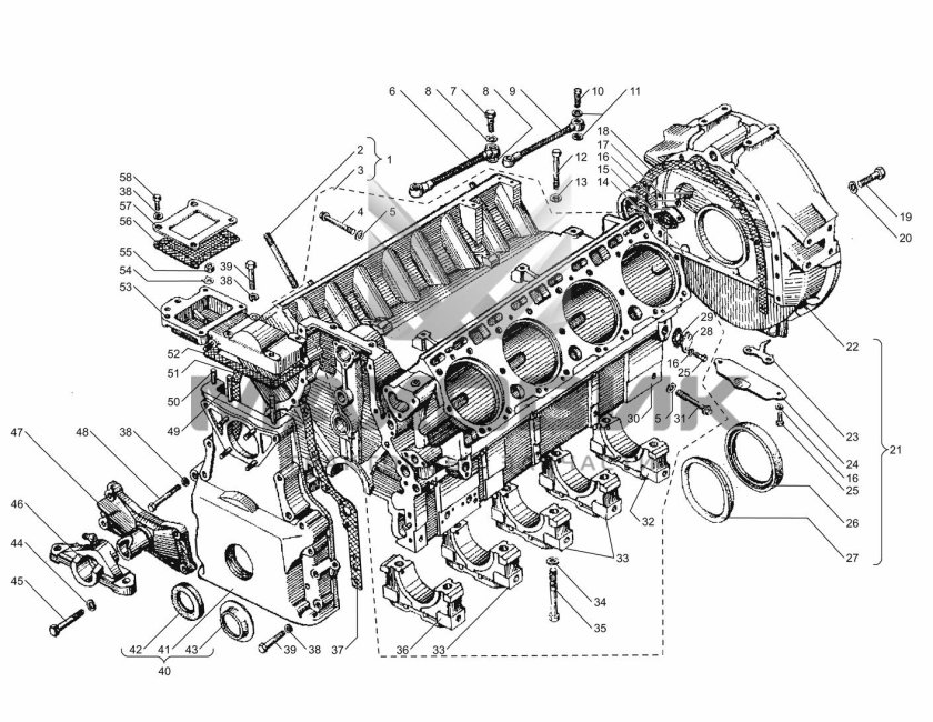 Блок цилиндров двигателя ЯМЗ 236