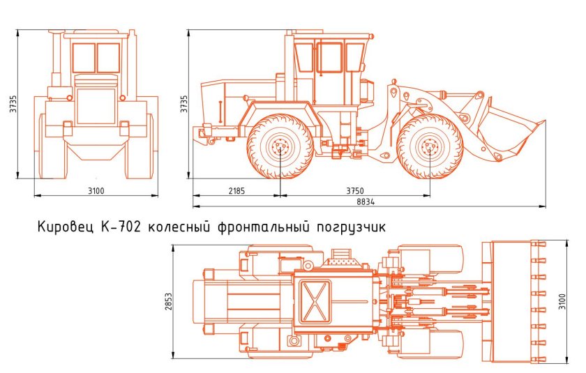Габариты трактора Кировец к-700