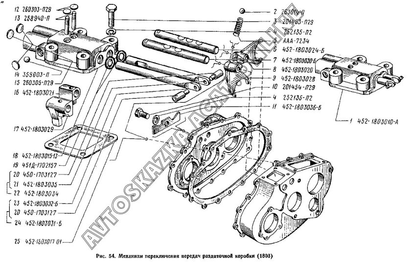 Механизм переключения раздатки УАЗ 469