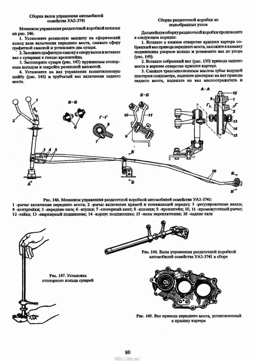 Рычаги включения раздатки УАЗ 3303