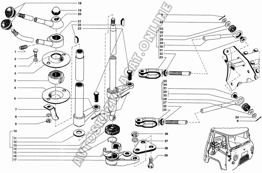 Привод управления раздаточной коробки УАЗ 452