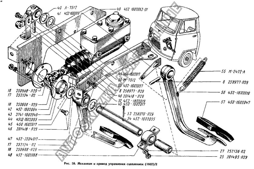 Привод сцепления на УАЗ 3962