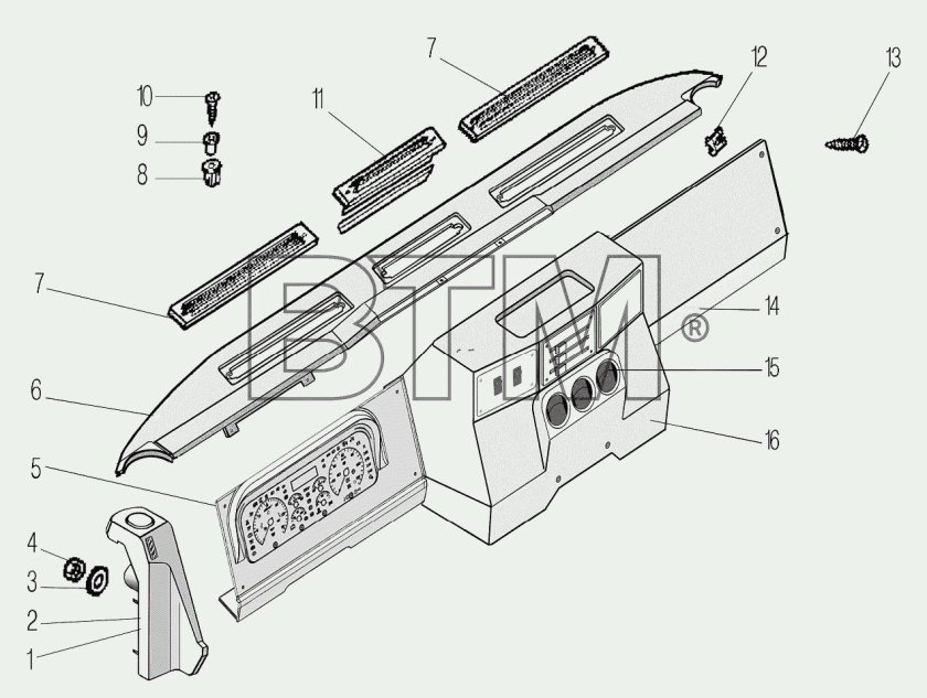 Панель приборов Урал 44202