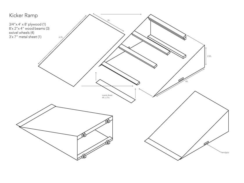 Кикер для BMX чертеж