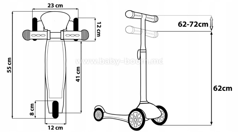 Схема колеса у детского самоката