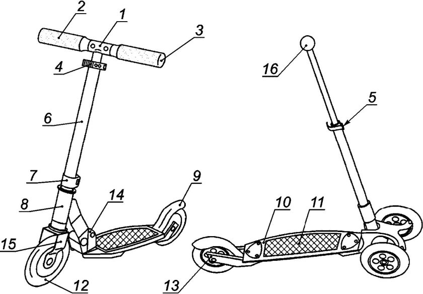 Чертеж трюкового самоката