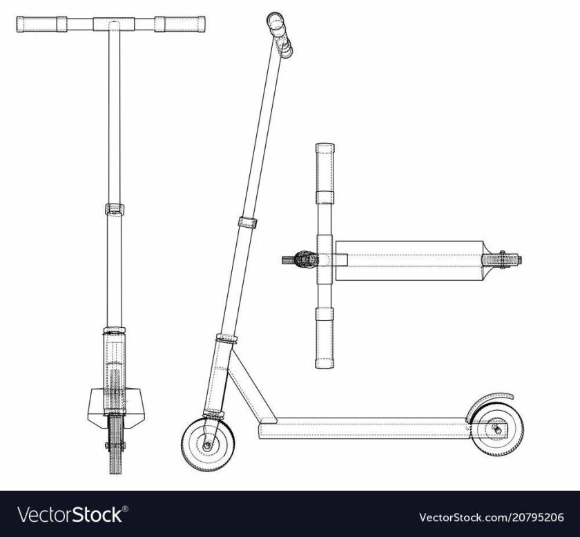 Чертеж трюкового самоката