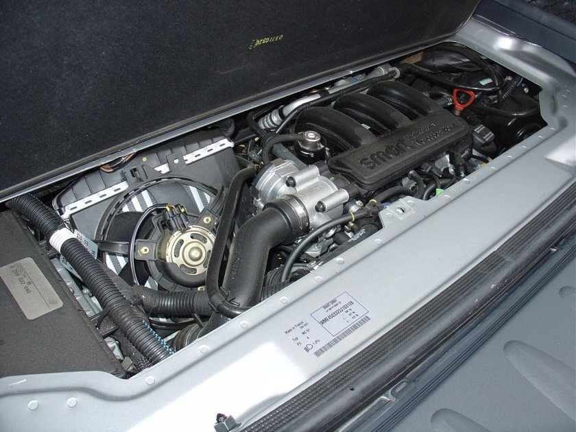 Моторный отсек в Smart Fortwo 451