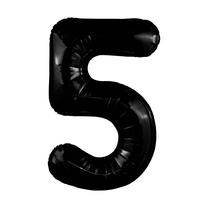Шар цифра 5 черная