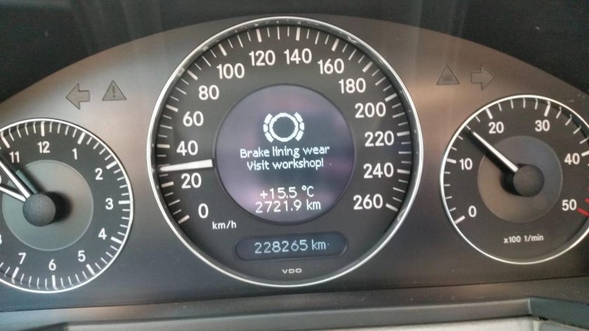 Brake lining Wear visit Workshop w203