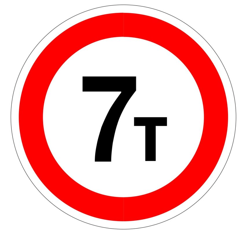 Ограничение массы дорожный знак