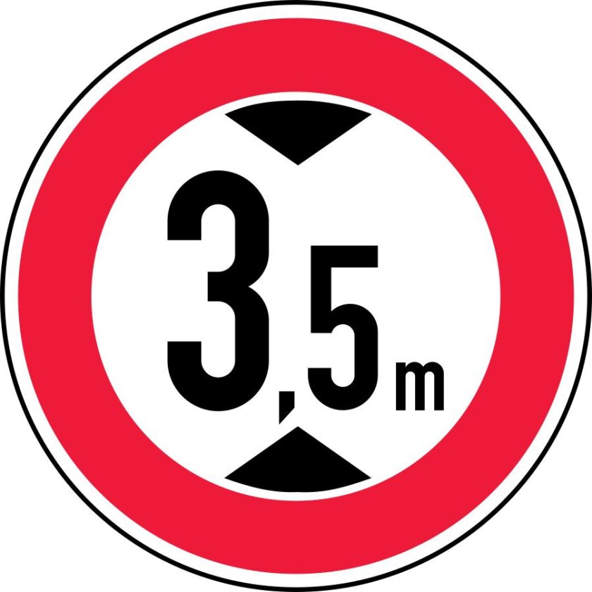 Знак ограничения по высоте 3.5 метра