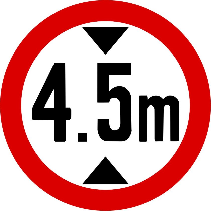 Знак ограничение высоты 4м